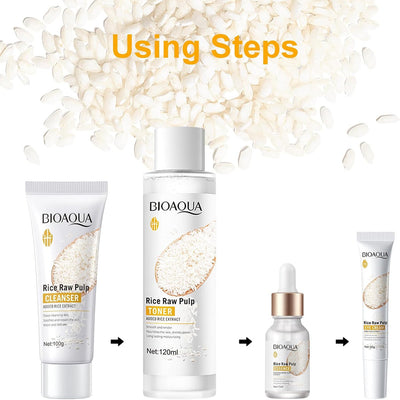 Rosarden Rice Raw Pulp Skin Care Set for Teenage Girls